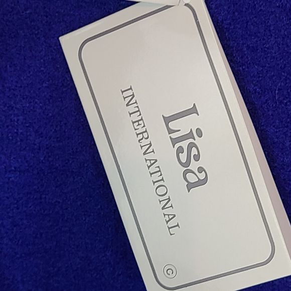 NWT Lisa Int. Women (L) Blue Boiled Wool Vest w/Faux Fur Collar-HAS ISSUES - Picture 14 of 16